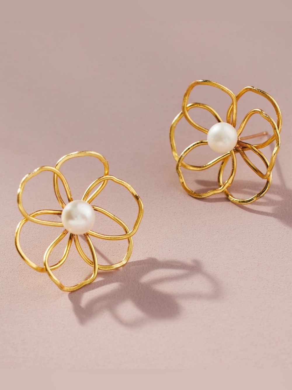By Anthropologie Pearl Flower Earrings